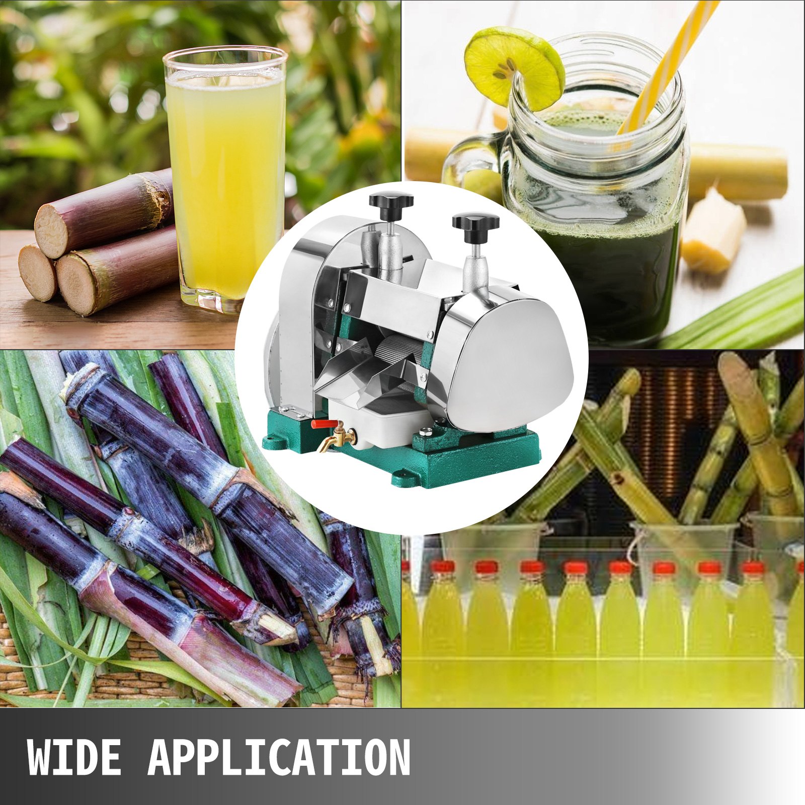 VEVOR Commerciële RVS Handmatige Suikerriet Juicer Extractor Sugarcane Press