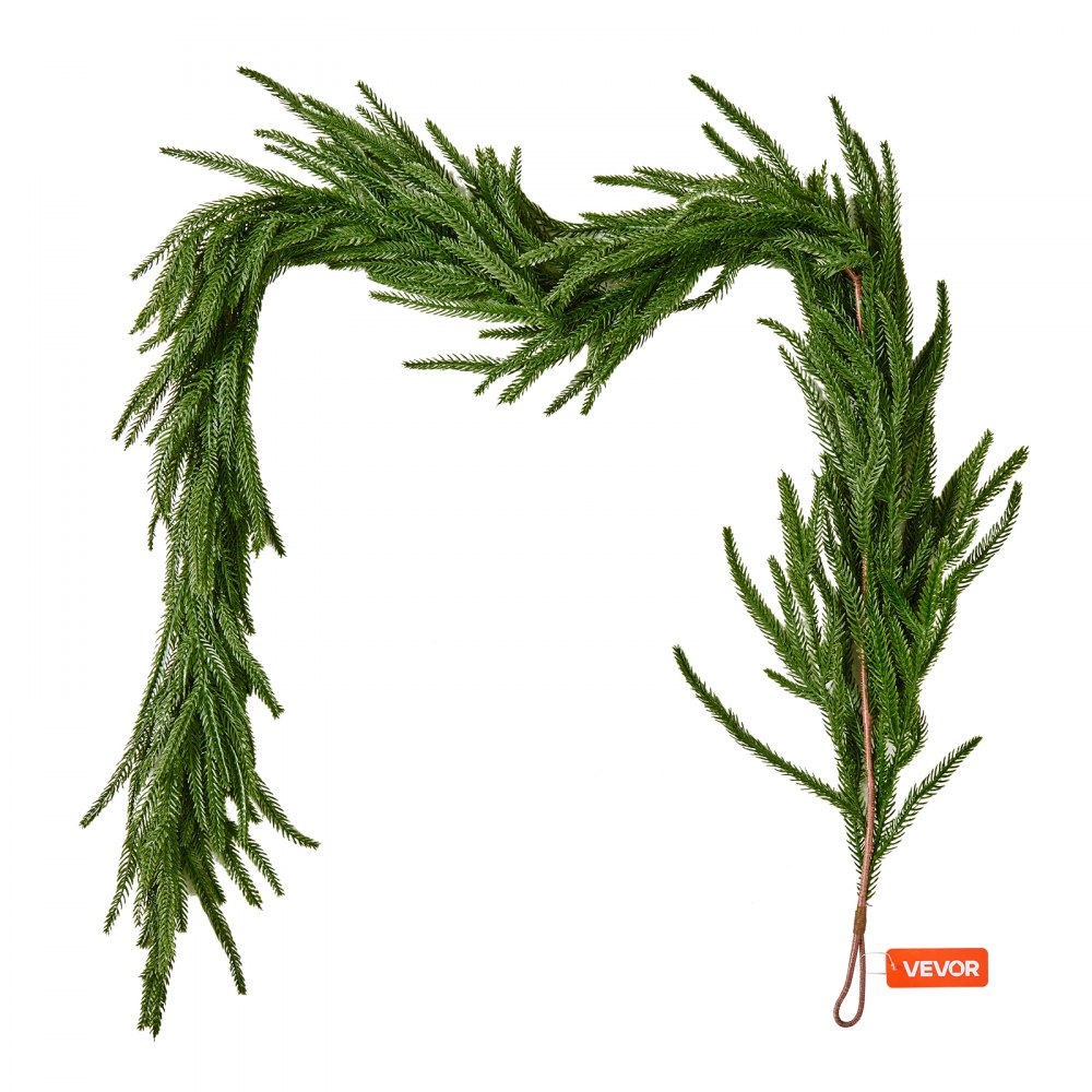 VEVOR Christmas Garland, 5-FT Realistic Norfolk Pine Garland, Evergreen Real Touch Artificial Faux Greenery Garlands, for Holiday Indoor Outdoor Xmas Decoration on Table, Mantel, and Fireplace
