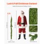 VEVOR Christmas Garland, 5-FT Realistic Norfolk Pine Garland, Evergreen Real Touch Artificial Faux Greenery Garlands, for Holiday Indoor Outdoor Xmas Decoration on Table, Mantel, and Fireplace