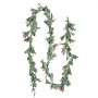 VEVOR Christmas Garland, 6.6-FT Realistic Greenery Decorated with Vines, Olive Leaves, and Berries, Evergreen Faux Garlands with Light String for Indoor Outdoor Xmas Decoration on Mantel Fireplace