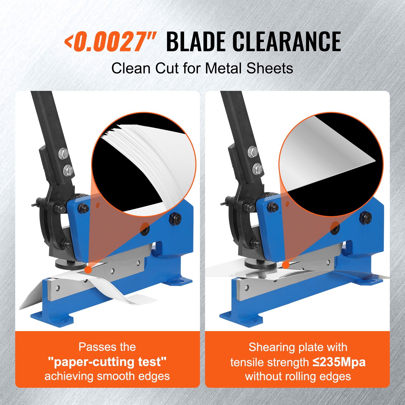 VEVOR Hand Sheet Metal Shears 190 mm, HS-8 Table Cutter with Q235 Material, Manual Sheet Metal Shears for Hand Processing of Thick Steel, Heavy-Duty Roller Press for Construction Workers, DIY Enthusiasts