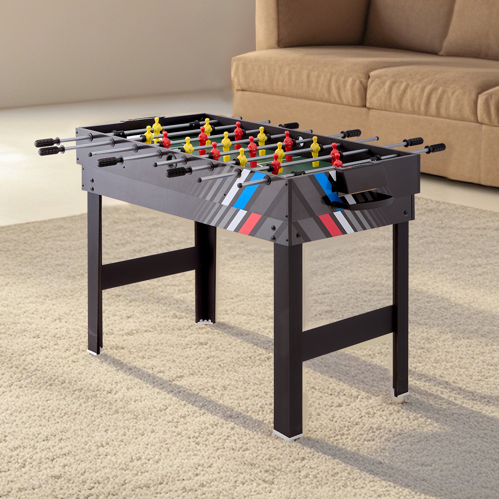 VEVOR 4-in-1 Combo Game Table Set Airhockeytafel (122 cm), Multi-combinatietafel met Airhockey & Poolbiljart & Tafelvoetbal & Pingpong & Pushers & Pucks, Arcadetafel voor Familiespelkamer