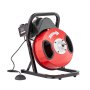 VEVOR Drain Cleaner Machine 50FT x 1/2 Inch, Manual Feed Sewer Snake Auger - with 4 Cutters & Air-activated Foot Switch for 2" to 4" Pipes