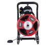 VEVOR Pijpreinigingsmachine met handmatige invoer, 15 m x 13 mm afvoerspiraal, verrijdbare pijpreinigingsspiraal voor toilet- en wastafelafvoeren, voor leidingen van Ø50-150 mm, met snijbladen en voetschakelaar