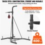 VEVOR punching bag stand made of thick steel, supports up to 400 lbs, powder-coated for durability.