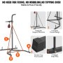 VEVOR 2 in 1 Punching Bag Stand, Steel Heavy Duty Workout Equipment, Adjustable Height Boxing Punching Bag and Speed Bag Stand, Freestanding Sandbag Rack, Holds Up to 400 lbs, for Home Gym Fitness