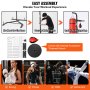 VEVOR 2 in 1 Punching Bag Stand, Steel Heavy Duty Workout Equipment, Adjustable Height Boxing Punching Bag and Speed Bag Stand, Freestanding Sandbag Rack, Holds Up to 400 lbs, for Home Gym Fitness