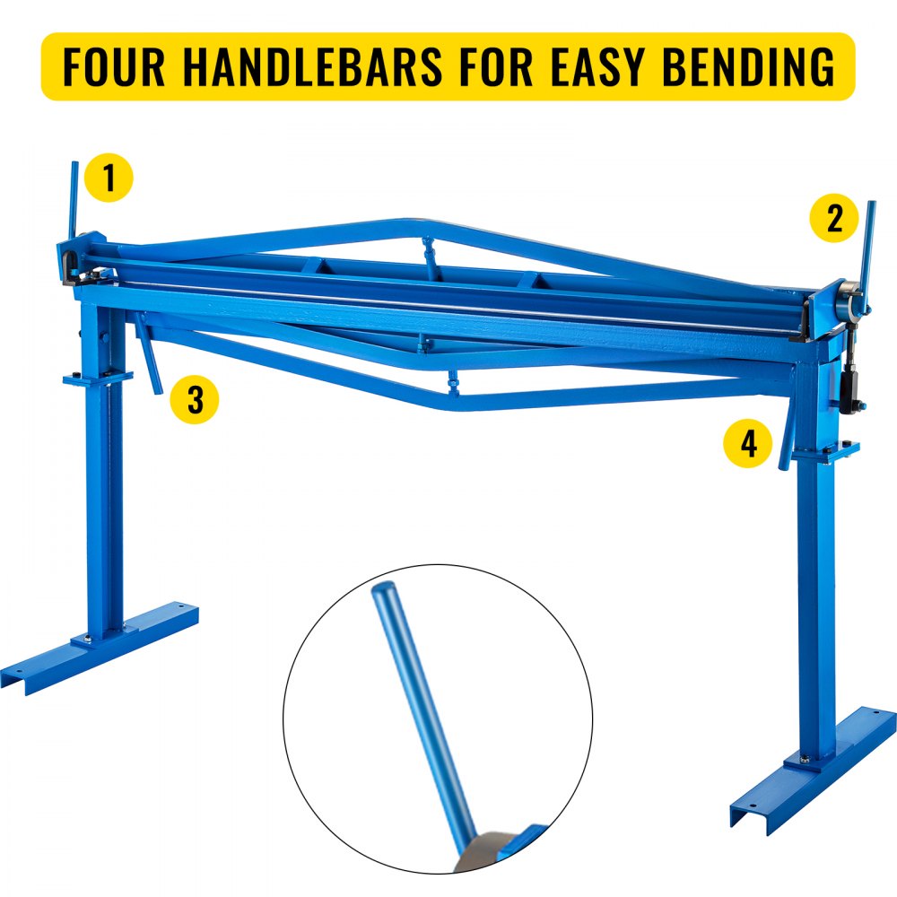 VEVOR Afkantbank 2000x360x650 mm Zwenkbuigmachine Staal Kantbank met 1830x0,8 mm Buigcapaciteit en 120