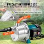 VEVOR tuinpomp 800W irrigatiepomp max. debiet 3700L/u centrifugaalpomp max. opvoerhoogte 40m putpomp 4bar platte bronpomp 2900rpm waterpomp voor irrigatiewateroverdracht