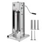 VEVOR Handmatige worstvulmachine 5L Verticale worstvulmachine Vleesvuller met 2 snelheden (snel/langzaam), Robuuste roestvrijstalen vuller met 5 worstvulbuizen, Vleesvulling