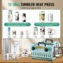 VEVOR Tumbler Heat Press, 2 verwarmingsstations, 11-30oz mokkenpers, snelle en gelijkmatige verwarming, Tumbler Press met twee onafhankelijke displayschermen, voor sublimatiemokken, kopjes en mokken