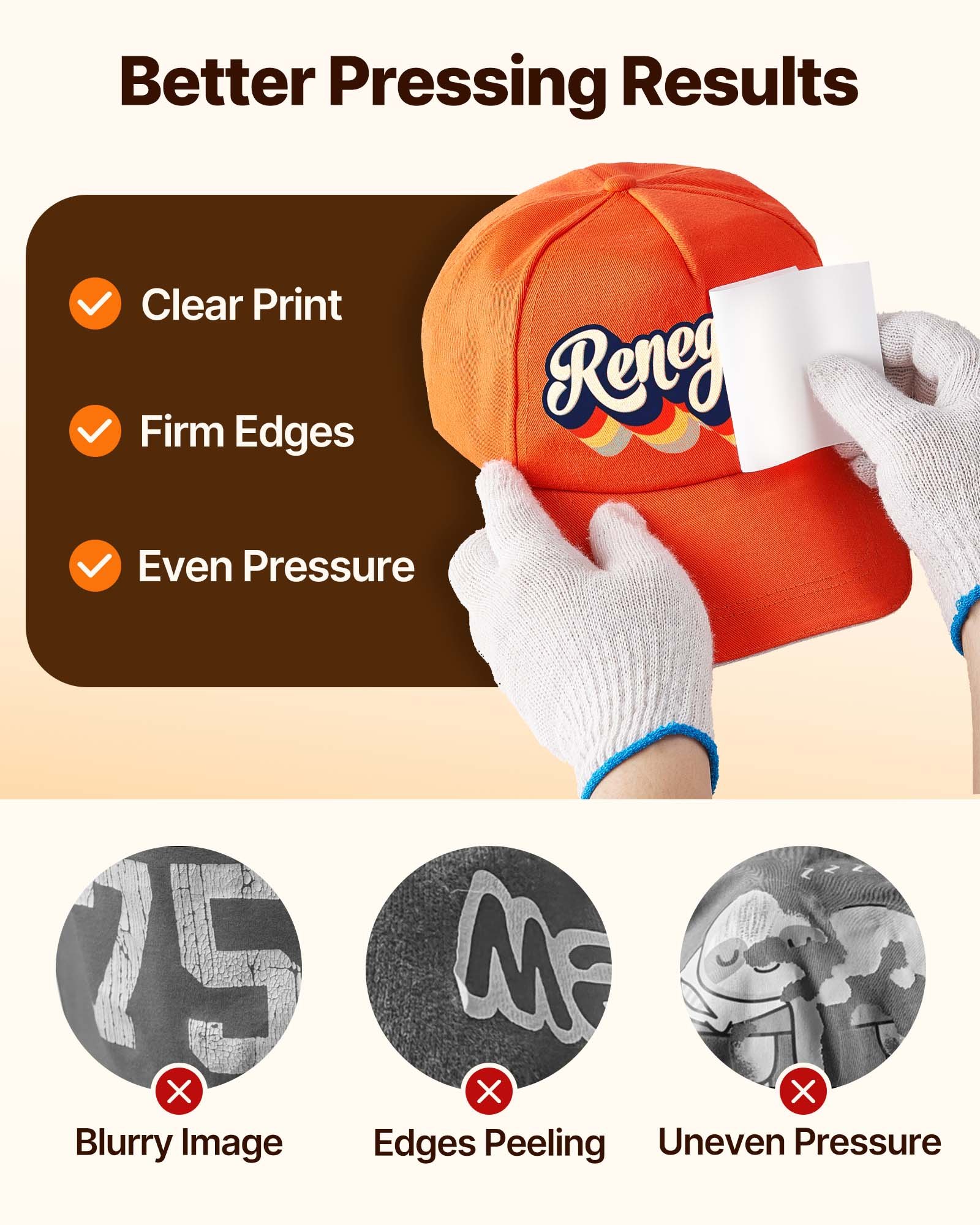 VEVOR Hoedenpers, 4-in-1 Pettenpers, 6x3 inch clamshell sublimatie transfer, LCD digitale timer temperatuurregeling met 4 gebogen verwarmingselementen (6x3/6,7x2,7/6,7x2,7x2,7 cm)