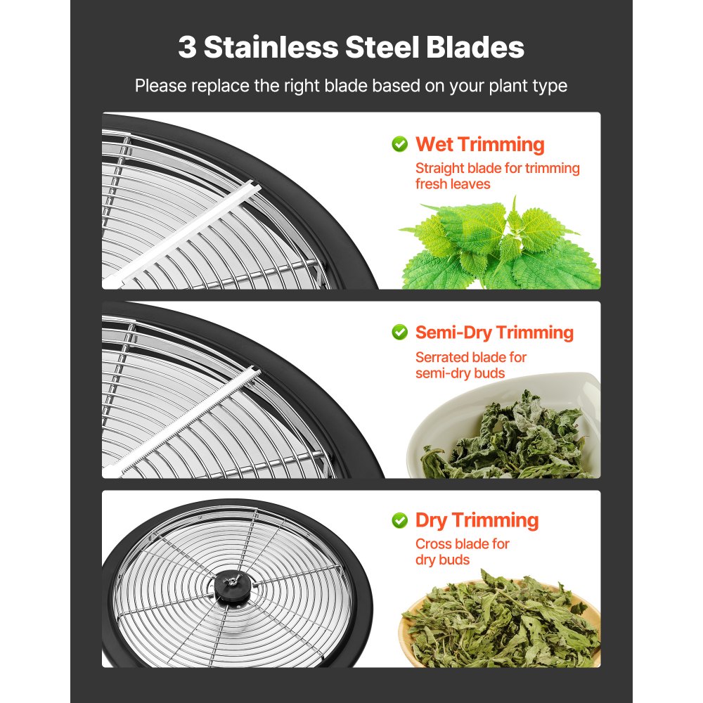 VEVOR Bud Leaf Bowl Trimmer, 13 in Manual Bud Trimmer, with Sharp Stainless Steel Blades, Visual Cutting, Wet & Dry Hydroponic Cutting Machine, Twisted Spin Cut for Plants Leaves Buds Flowers