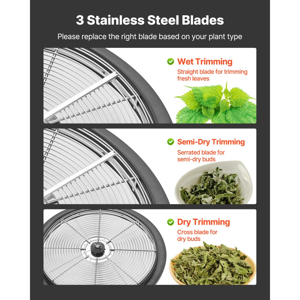 VEVOR Bud Leaf Bowl Trimmer, 16 in Manual Bud Trimmer, with Sharp Stainless Steel Blades, Visual Cutting, Wet & Dry Hydroponic Cutting Machine, Twisted Spin Cut for Plants Leaves Buds Flowers