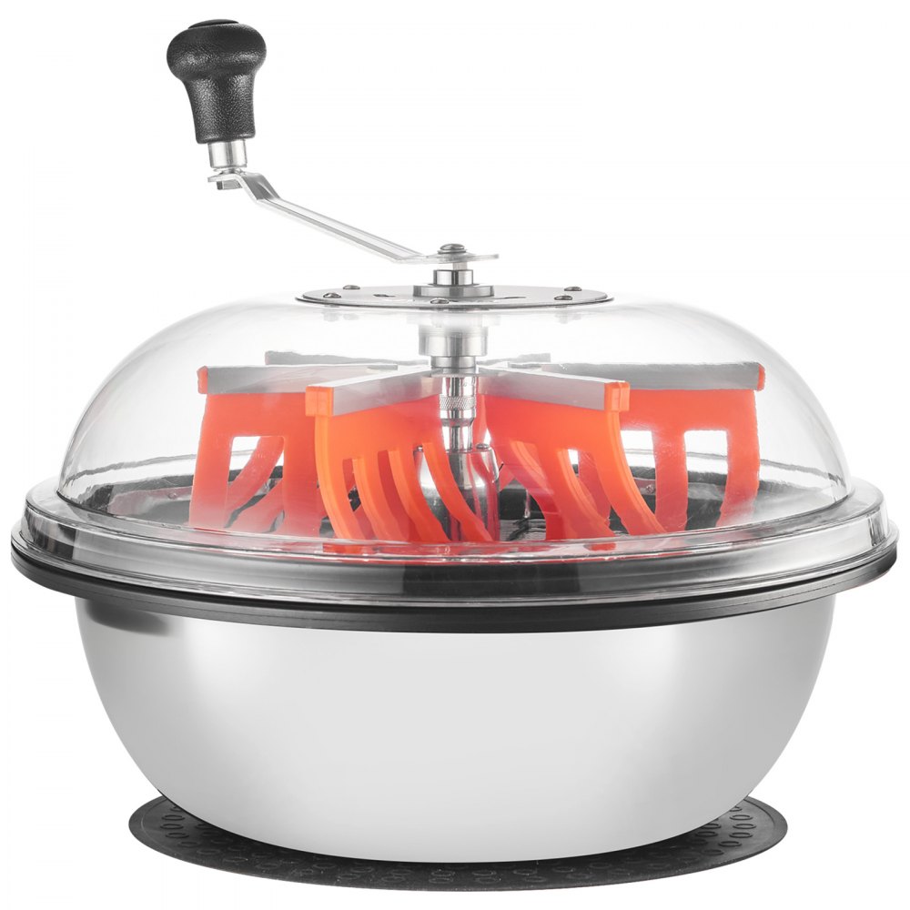 VEVOR Bowl Harvester, 42 cm handmatige toppentrimmer met roestvrijstalen messen, nat- en droog hydrocultuur snijmachine, roterende spincut voor planten, bladeren, toppen, bloemen