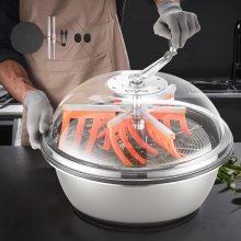 VEVOR oogstmachine, 48 cm handmatige toppentrimmer, met roestvrijstalen messen, toppentrimmer, natte en droge hydrocultuur snijmachine, roterende spinsnijmachine voor bladeren, toppen en bloemen