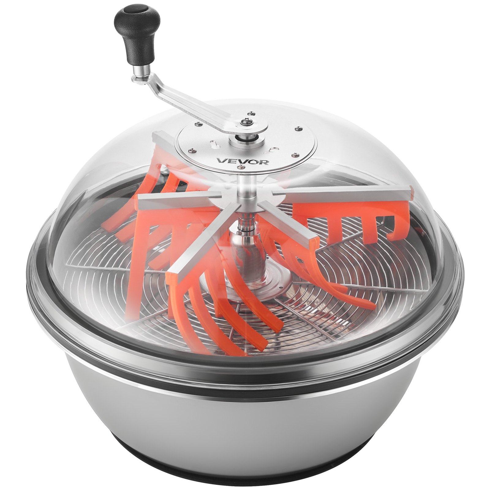 VEVOR oogstmachine, 48 cm handmatige toppentrimmer, met roestvrijstalen messen, toppentrimmer, natte en droge hydrocultuur snijmachine, roterende spinsnijmachine voor bladeren, toppen en bloemen