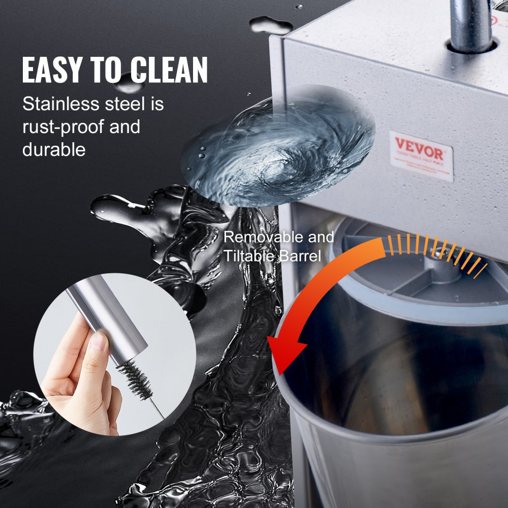 VEVOR handmatige worstvulmachine, 10L/22lb verticale worstmaker, vleesvulmachine met twee snelheden, gemaakt van roestvrij staal 304 van voedingskwaliteit, inclusief 5 vulbuizen, voor thuis, keuken, restaurant en commercieel gebruik