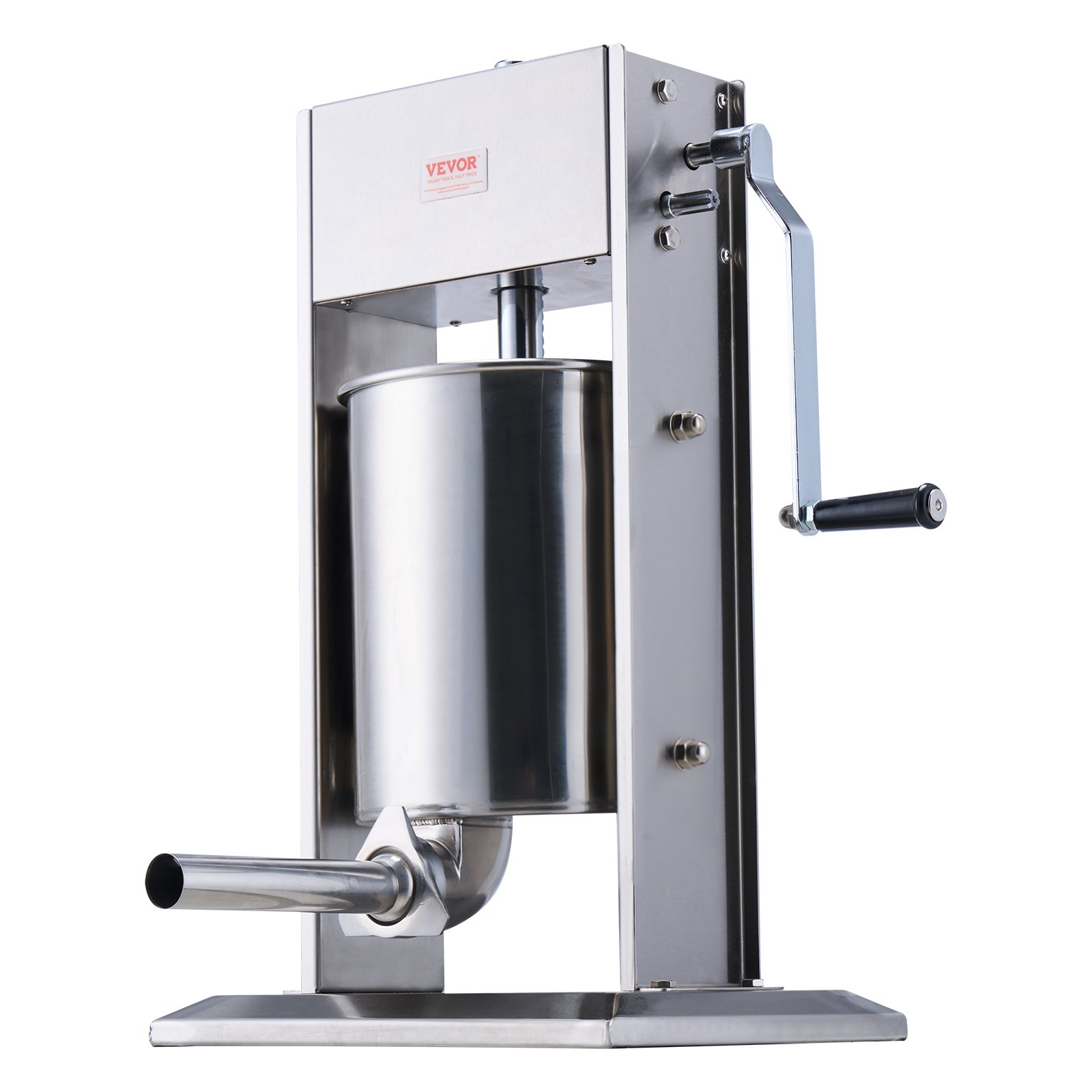 VEVOR handmatige worstvulmachine, 10L/22lb verticale worstmaker, vleesvulmachine met twee snelheden, gemaakt van roestvrij staal 304 van voedingskwaliteit, inclusief 5 vulbuizen, voor thuis, keuken, restaurant en commercieel gebruik