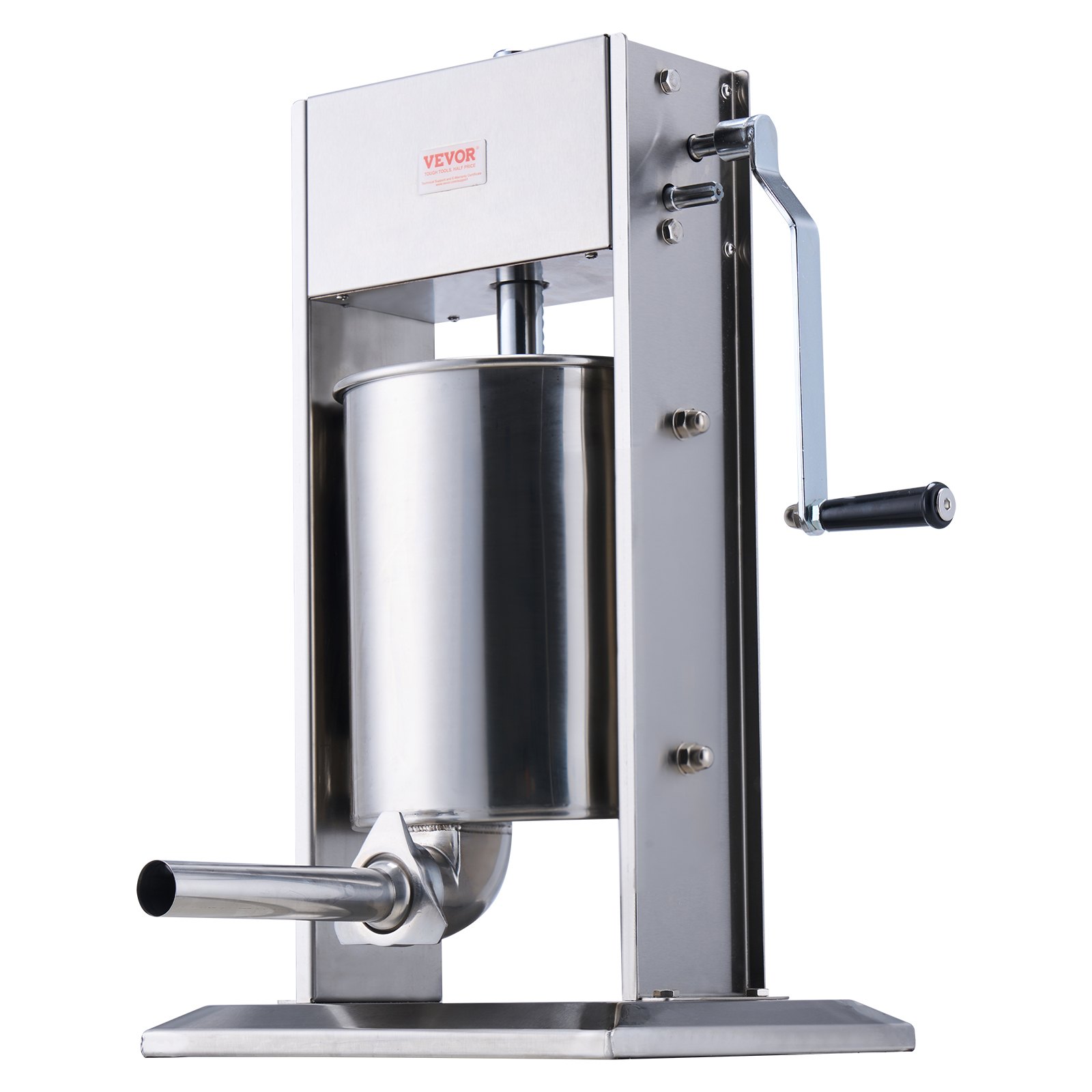 VEVOR handmatige worstvulmachine, 10L/22lb verticale worstmaker, vleesvulmachine met twee snelheden, gemaakt van roestvrij staal 304 van voedingskwaliteit, inclusief 5 vulbuizen, voor thuis, keuken, restaurant en commercieel gebruik