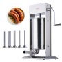VEVOR Manual Sausage Stuffer, 15 L / 30 LBS Vertical Sausage Machine, Dual-Speed Meat Stuffer, Made of Food-Grade 304 Stainless Steel, Includes 5 Stuffing Tubes, for Home Kitchen Restaurant Commercial