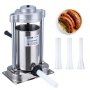 VEVOR Manual Sausage Stuffer, 2 L / 5 LBS Vertical Sausage Machine with G-type Clamp, Food-Grade 304 Stainless Steel Barrel with 2 Stuffing Tubes, for Home Kitchen Restaurant Commercial