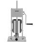 VEVOR Handmatige worstvuller Worstvulmachine 3 L, roestvrij staal + aluminium Professionele zilveren worstmachine inclusief 37 / 30 / 21 / 15 mm vulbuizen, 2-versnellingsbak Verticale worstpers Handzwengel