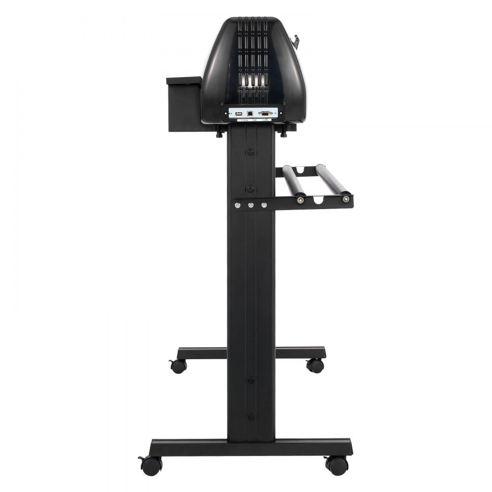VEVOR vinylsnijmachine met een maximale invoerbreedte van 135 cm, dubbele messen en led-display; plotterset met Signmaster-software, compatibel met Windows en macOS.