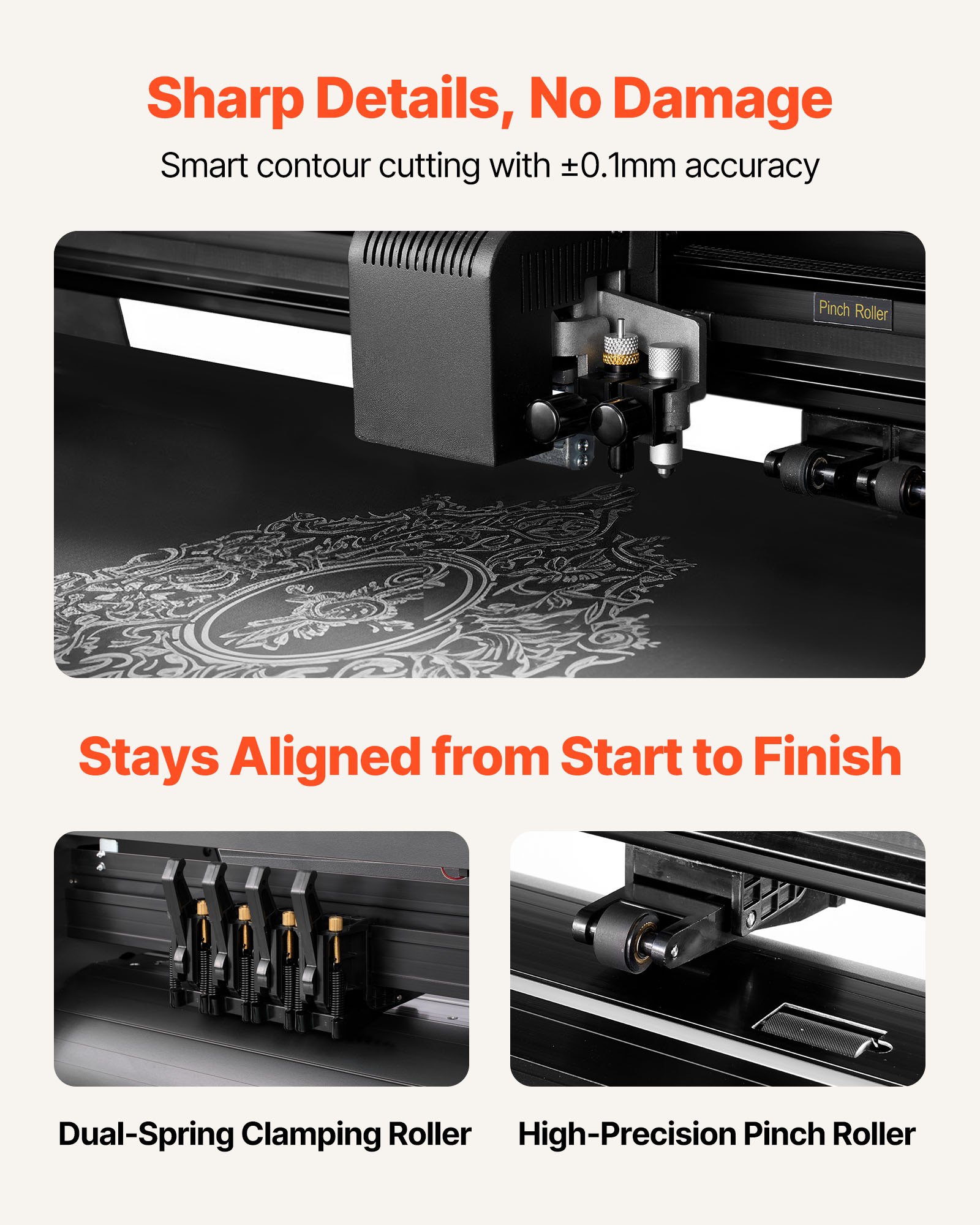 VEVOR Vinyl Cutter Machine, 870 mm Max Feed Width, Dual Blades, Adjustable Force and Speed, LED Display, Vinyl Plotter Cutter Printer with Signmaster Software for Compatible with Windows and macOS