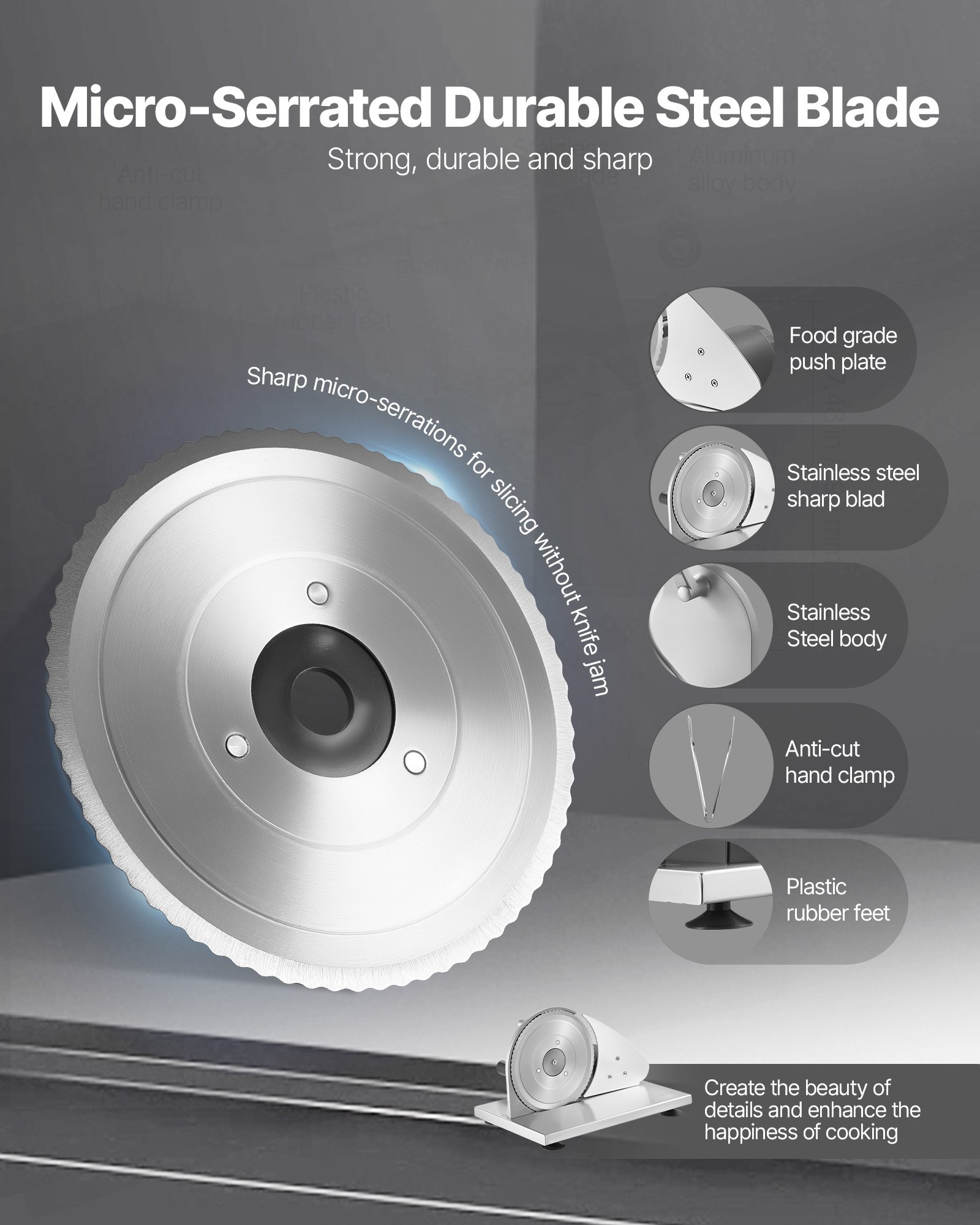 VEVOR Handmatige Broodsnijmachine, Kaassnijmachine met Verstelbare Snijdikte (0–15 mm), Handbediende Broodsnijmachine met Microgekarteld Roestvrijstalen Mes voor Keuken, Bakkerij en Feesten