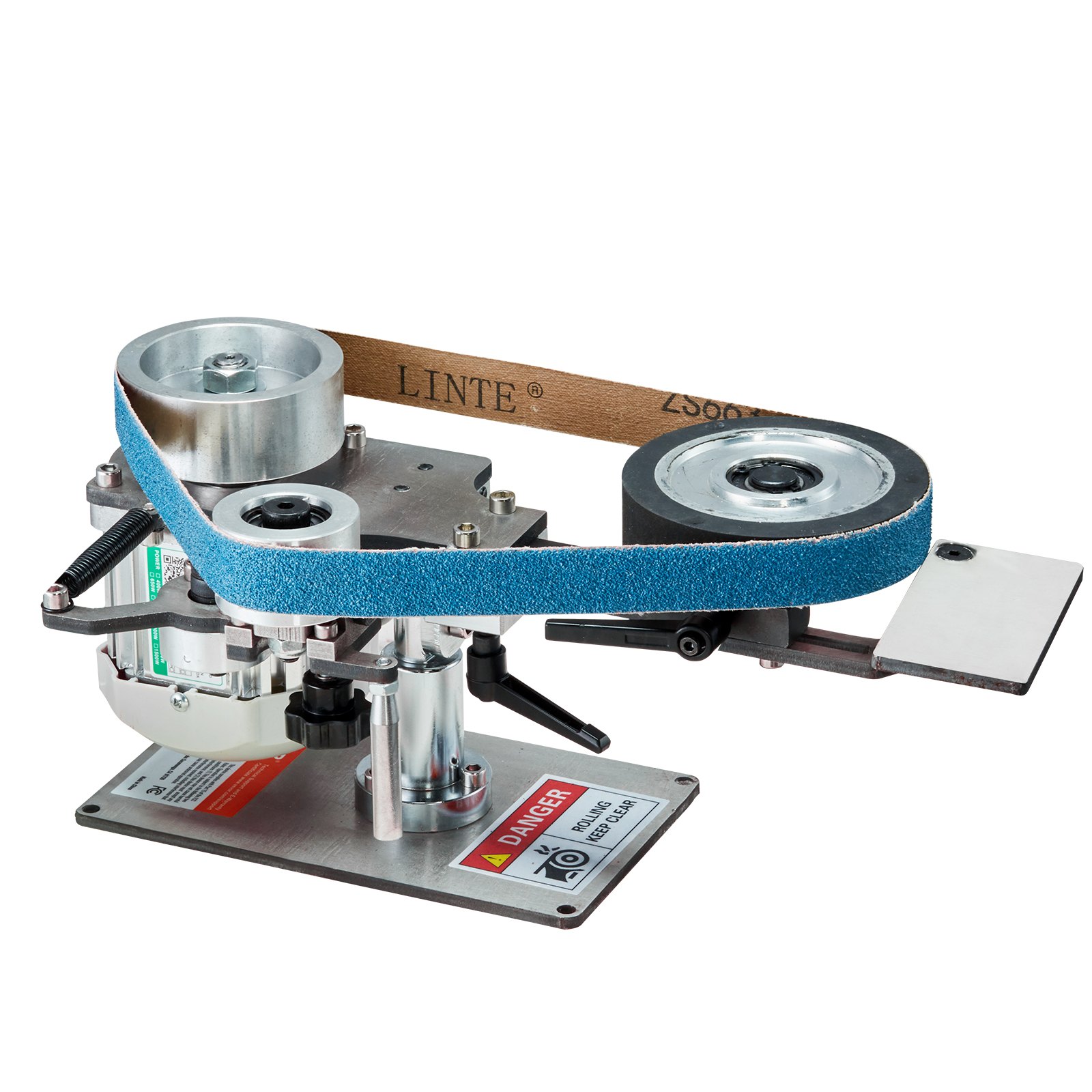 VEVOR Bandschuurmachine, 762x25,4 mm Bandpolijstmachine met variabele snelheid en VFD, 550W Polijst- en slijpmachine met 2 slijpmallen en 3 schuurbanden voor metaalbewerking, messenmakerij