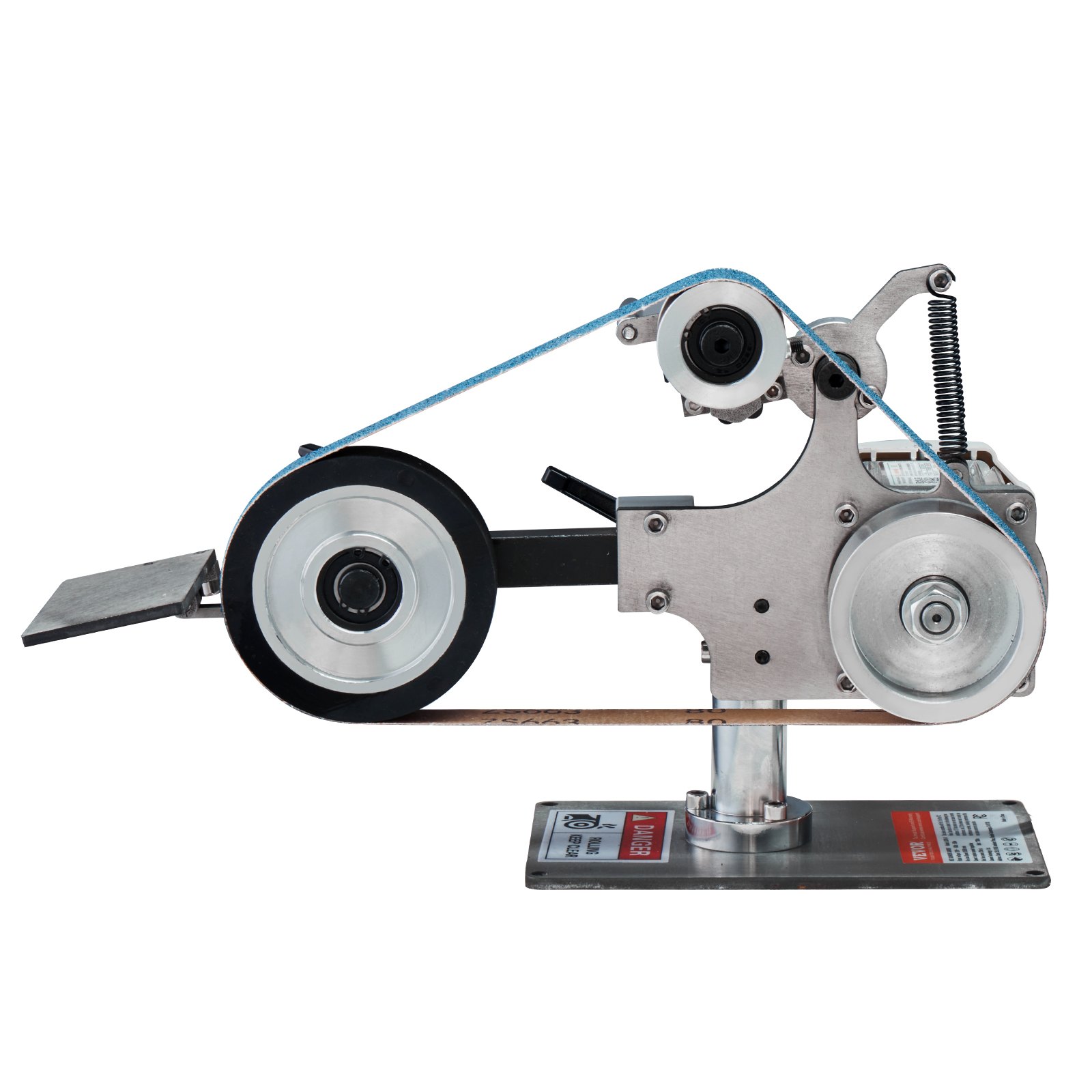 VEVOR Bandschuurmachine, 762x25,4 mm Bandpolijstmachine met variabele snelheid en VFD, 550W Polijst- en slijpmachine met 2 slijpmallen en 3 schuurbanden voor metaalbewerking, messenmakerij