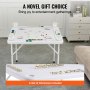 VEVOR Mahjong Table, Domino Table, Folding Card Table for 4 Players with 4 Cup Holders & 4 Chip Trays, Portable Domino Game Table with 1 Set Dominoes for Mahjong Poker Puzzles