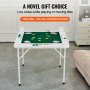 VEVOR Mahjong Table, Folding Domino Table for 4 Players with Wear-Resistant Green Tabletop, Portable Square Card Table with 4 Cup Holders & 4 Chip Compartments for Mahjong Poker Puzzles