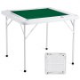 VEVOR Mahjong Table, Folding Domino Table for 4 Players with Wear-Resistant Green Tabletop, Portable Square Card Table with 4 Cup Holders & 4 Chip Compartments for Mahjong Poker Puzzles