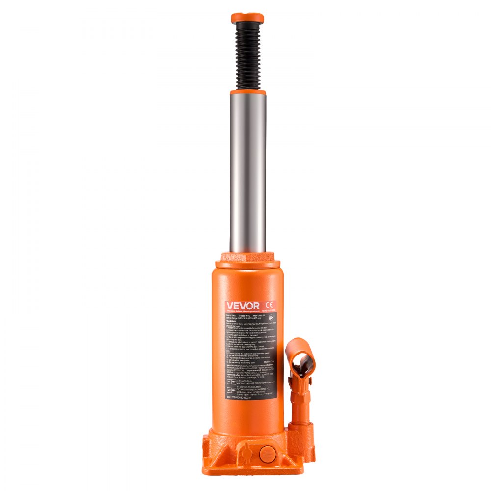 VEVOR hydraulische fleskrik met 10 t capaciteit, 235-470 mm hefbereik, fleskrik met lassysteem voor auto-pick-up SUV autoreparatie, fleskrik oranje autokrik zwaar