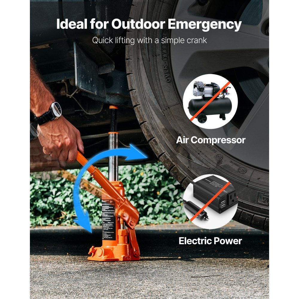 VEVOR Hydraulic Bottle Jack, 4 Ton (8818.4 lbs) Capacity, 7.3-13.8 Inch Lifting Range, Heavy Duty Welded Bottle Jack for Car, SUV, Pickup, Auto Repair, House Lift and Agricultural Equipment, Orange