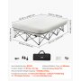 VEVOR Twin Air Matras met Frame, Opblaasbaar Matras voor 2 Personen met Pomp en Roltas, Max. 272 ​​kg, Snel Opblaasbaar Luchtbed voor Thuis, Gasten en Camping, 2000 x 1505 x 580 mm