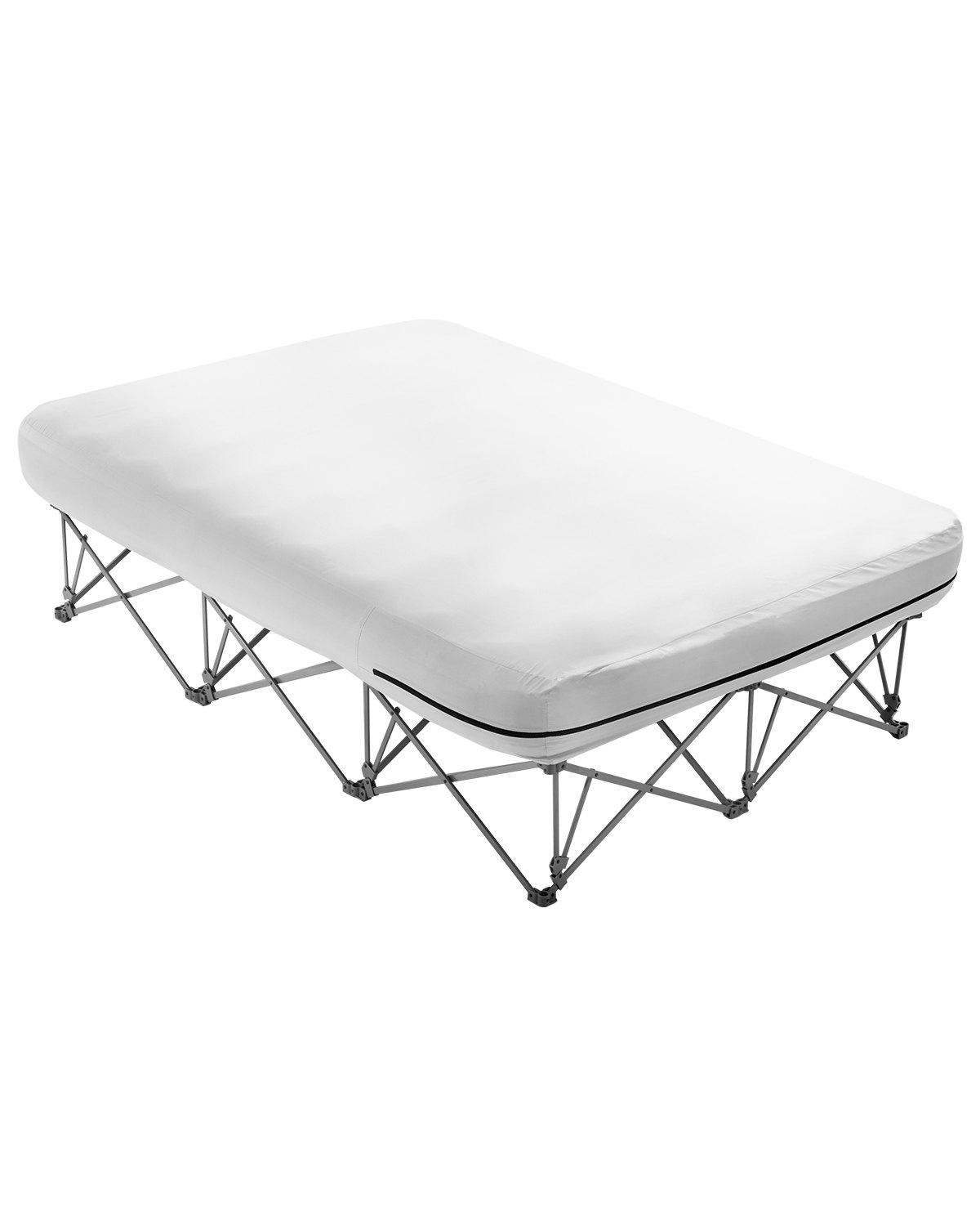 VEVOR Twin Air Matras met Frame, Opblaasbaar Matras voor 2 Personen met Pomp en Roltas, Max. 272 ​​kg, Snel Opblaasbaar Luchtbed voor Thuis, Gasten en Camping, 2000 x 1505 x 580 mm