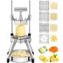 VEVOR Commercial Vegetable Fruit Chopper, Stainless Steel French Fry Cutter with 4 Blades 1/4" 3/8" 1/2", Vegetable Chopper Dicer with Stainless Bowl, Heavy Duty Cutter for Potato Tomato Onion Mushroo