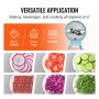 VEVOR Handmatige groente- en fruitsnijder, 0-12 mm dikte, verstelbare commerciële snijmachine, dubbele invoergaten, voedselsnijder met roestvrijstalen mes voor komkommers, citroenen, tomaten