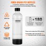 VEVOR sparkling water maker food-grade pet bottle, bpa-free, recyclable, creates 180 bottles per cylinder.