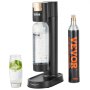 VEVOR Sparkling Water Maker, Soda Maker Machine for Home Carbonating, Seltzer Water Starter Kit with BPA-free 1L PET Bottle, CO2 Cylinder, Compatible with Mainstream Screw-in 60L CO2 Cylinder