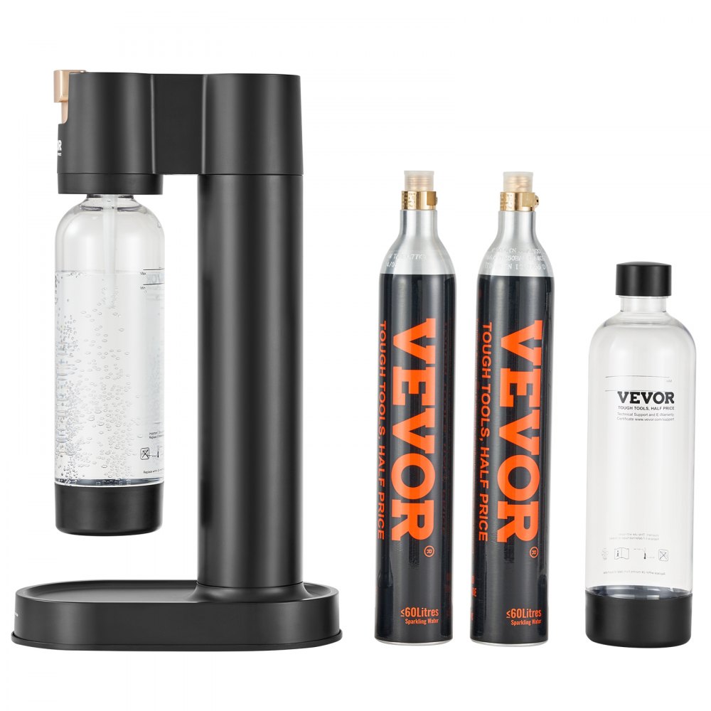 VEVOR bruiswatermaker, frisdrankmachine, startpakket met 2 BPA-vrije 1L PET-flessen, 2 CO2-flessen, compatibel met schroefflessen van 60L CO2 (CO2-vrij)