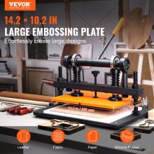 VEVOR Leather Cutting Machine, 14.2 x 10.2 in Embossing Plate Manual Die Cutter, 0.47 in Pressure Stroke Leather Embossing Machine, Dual Guide Shafts Die Cut Machine for Various of Materials