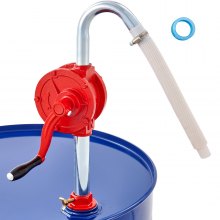 VEVOR Drum Pump 5 GPM Flow Hand Pump with Hand Crank for 5 to 55 Gallon Drums with 3-Piece Suction Tube Assembly and Hose for Pumping Fuel Engine Oil Diesel Kerosene Cast Iron