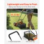 VEVOR Push Reel Lawn Mower 14 inch, 5 Blades Manual Push Mower No Motor, 0.6-1.75 in Adjustable Cutting Height, Walk-Behind Lawn Mowers with Grass Catcher Bag for Green Lawns, Driveways, Courtyards