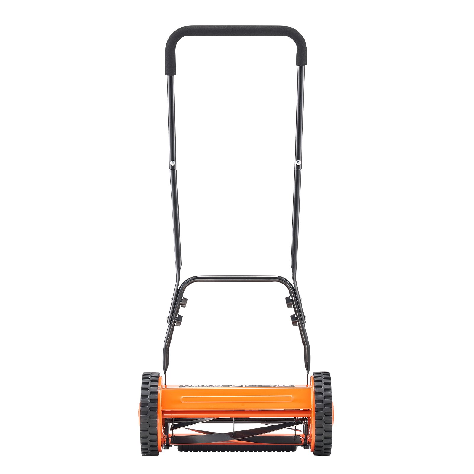 VEVOR Push Reel Lawn Mower 14 inch, 5 Blades Manual Push Mower No Motor, 0.6-1.75 in Adjustable Cutting Height, Walk-Behind Lawn Mowers with Grass Catcher Bag for Green Lawns, Driveways, Courtyards