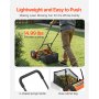 VEVOR Push Reel Lawn Mower 16 inch, 5 Blades Manual Push Mower No Motor, 0.6-1.75 in Adjustable Cutting Height, Walk-Behind Lawn Mowers with Grass Catcher Bag for Green Lawns, Driveways, Courtyards