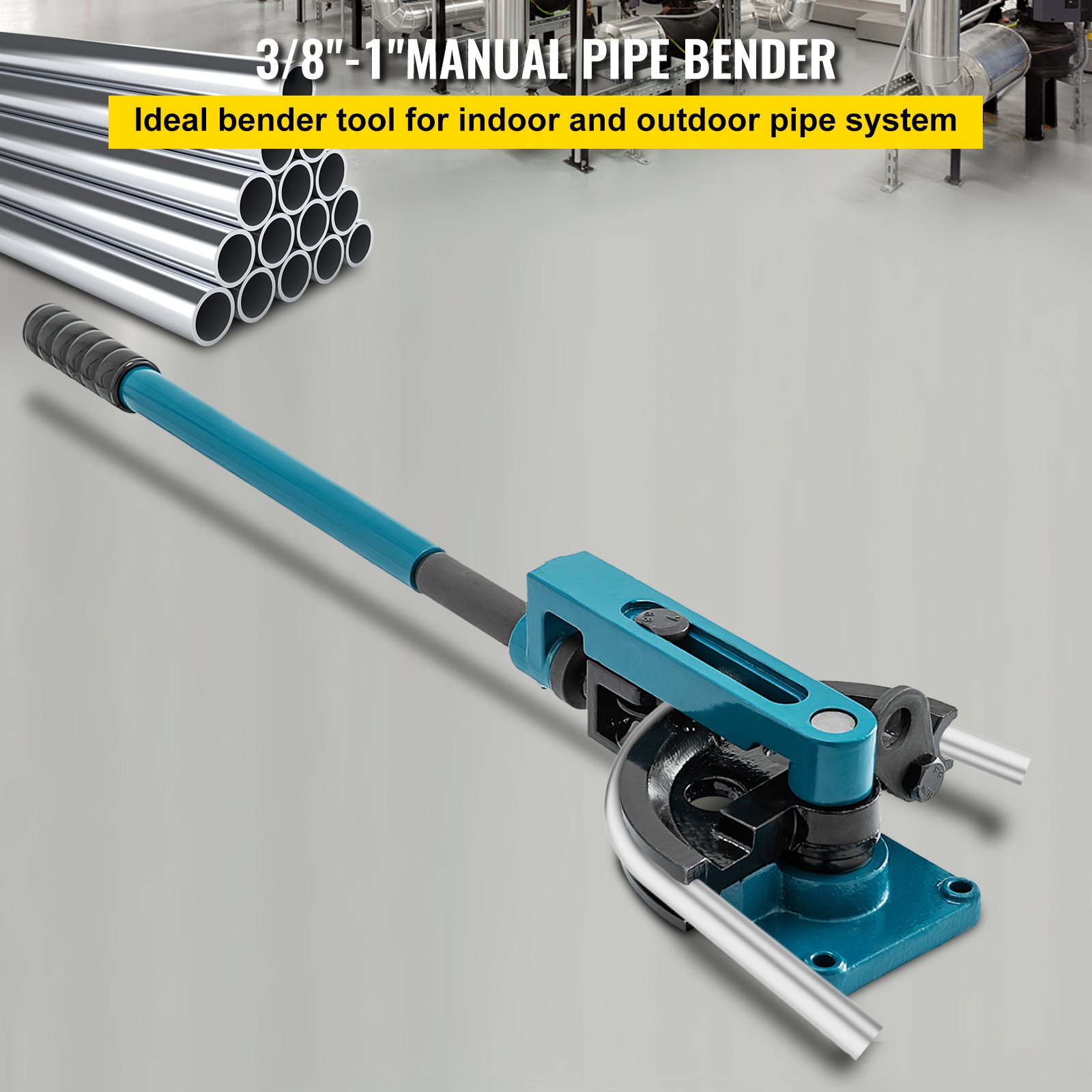 VEVOR Pipe Bender 3/8 to 1 Inch Pipe Tubing Bender Tube Bender 10 to 25mm Bending Formers Pipe Bender Set 7 Round Dies Size for Copper Brass Aluminum Stainless Steel Pipe